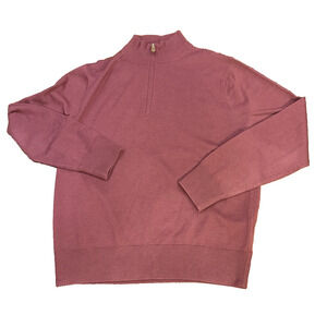 Brooks Brothers 100% Saxxon Wool 1/4 Zip Burgundy Pullover Sweater Sz M Preppy